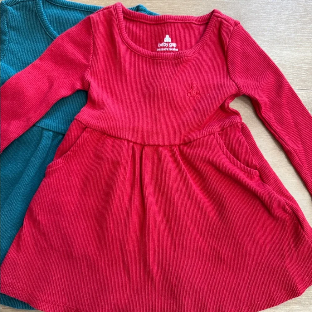 GAP - Set of 3 Ribbed Cotton Baby Dresses size 12-18 Months